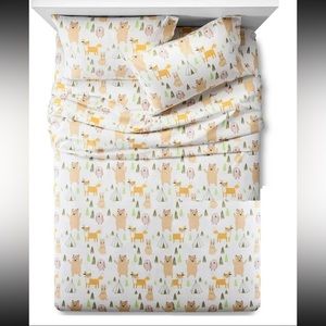 Pillowfort Woodland Animals Nursery Kids Bedding Whimsy Sheet Set Queen